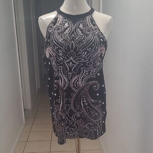 Just Fashion Now high neck top paisley print, polyester